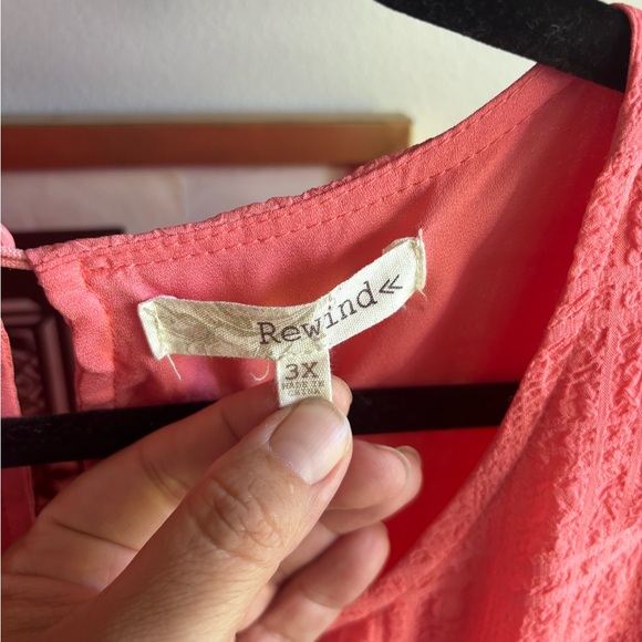 Rewind Dress Pink Ruffled 3/4 Sleeve - Picture 6 of 7